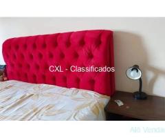 Cabeceira queen veludo vermelho semi-nova - Imagem 3